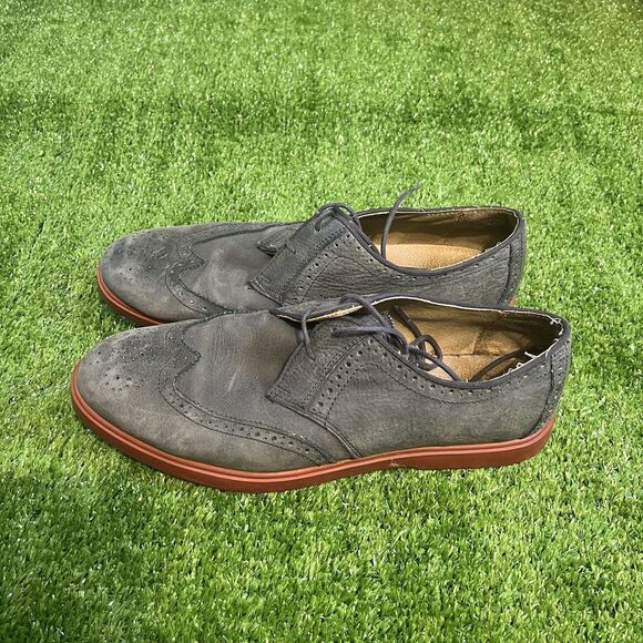 Polo By Ralph Lauren Orrick Mens Size 11 D Blue Suede Lace Wingtip Derby Shoes - Picture 1 of 8